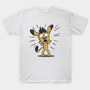 Frightened Cartoon Puppy T-Shirt